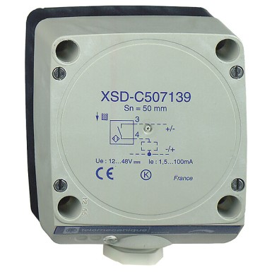 XSDC407139 - Telemecanique - Inductive proximity sensors XS, inductive sensor XSD 80x80x40, plastic, Sn40mm, 12...48 VDC, terminals