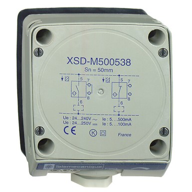 XSDM600539H7 - Telemecanique - Inductive proximity sensors XS, inductive sensor XSD 80x80x40, plastic, Sn60mm, 24...240VAC/DC, terminals