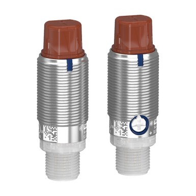 XUB2BNXWM12 - Telemecanique - Photoelectric sensors XU, Photo electric sensor, Cylindrical, Metal, Angled, Thru-beam, System, Smax 30m, NPN, Connector M12