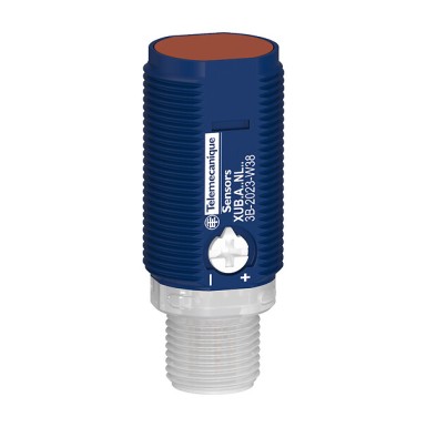 XUB5APXNM12 - Telemecanique - Photoelectric sensors XU, Photo electric Sensor, Cylindrical, Plastic, Diffuse long, Smax 1 m, PNP, Connector M12