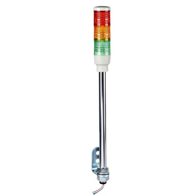 XVC4B3 - Monolithic precabled tower light, Harmony XVC, plastic, red orange green, 40mm, tube mounting, steady, IP23, 24V AC DC - Schneider Electric - Monolithic precabled tower light, Harmony XVC, plastic, red orange green, 40mm, tube mounting, steady, IP23, 24V AC DC - Schneider Electric - 0