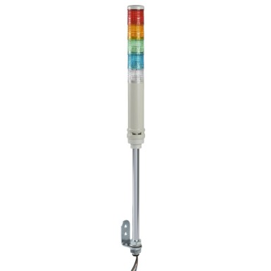 XVC4B55S - Harmony XVC, Monolithic precabled tower light, plastic, red orange green blue clear, Ш40, tube mounting, steady or flashing, buzzer, IP23, 24 V AC/DC - Schneider Electric - Harmony XVC, Monolithic precabled tower light, plastic, red orange green blue clear, Ш40, tube mounting, steady or flashing, buzzer, IP23, 24 V AC/DC - Schneider Electric - 0