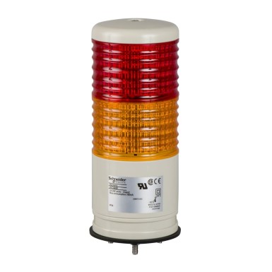 XVC6B25SK - Harmony XVC, Monolithic precabled tower light, plastic, red orange, Ш60, base mounting, steady or flashing, with buzzer 70...85 dB, IP54, 24 V AC/DC - Schneider Electric - Harmony XVC, Monolithic precabled tower light, plastic, red orange, Ш60, base mounting, steady or flashing, with buzzer 70...85 dB, IP54, 24 V AC/DC - Schneider Electric - 0