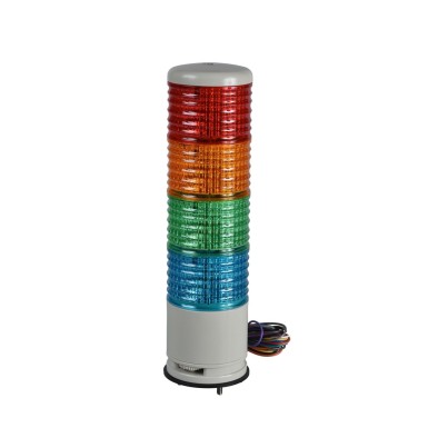 XVC6B45SK - Harmony XVC, Monolithic precabled tower light, plastic, red orange green blue, Ш60, base mounting, steady or flashing, buzzer, IP54, 24 V AC/DC - Schneider Electric - Harmony XVC, Monolithic precabled tower light, plastic, red orange green blue, Ш60, base mounting, steady or flashing, buzzer, IP54, 24 V AC/DC - Schneider Electric - 0