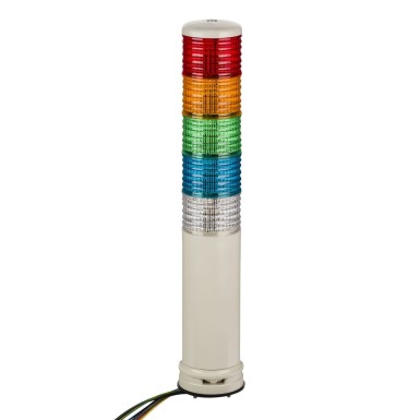 XVC6M55SK - Harmony XVC, Monolithic precabled tower light, plastic, red orange green blue clear, Ш60, tube mount, steady or flashing, buzzer, IP54, 100…240 V AC - Schneider Electric - Harmony XVC, Monolithic precabled tower light, plastic, red orange green blue clear, Ш60, tube mount, steady or flashing, buzzer, IP54, 100…240 V AC - Schneider Electric - 0