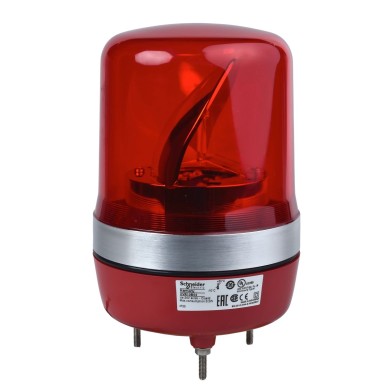 XVR10B04 - Prewired rotating mirror beacon, Harmony XVR, 106 mm, red, without buzzer, 24 V AC DC - Schneider Electric - Prewired rotating mirror beacon, Harmony XVR, 106 mm, red, without buzzer, 24 V AC DC - Schneider Electric - 0