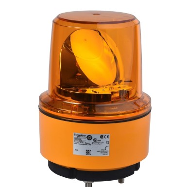 XVR13J05 - Prewired rotating mirror beacon, Harmony XVR, 130 mm, orange, without buzzer, 12 V DC - Schneider Electric - Prewired rotating mirror beacon, Harmony XVR, 130 mm, orange, without buzzer, 12 V DC - Schneider Electric - 0