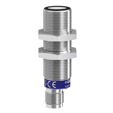 XXS18S1AM12 - Ultrasonic sensors XX, ultrasonic sensor cylindrical M18 - Telemecanique - Ultrasonic sensors XX, ultrasonic sensor cylindrical M18, Sn=1 m, analog 4 20 mA, SYNC, connector M12 - Telemecanique - 0