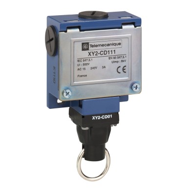 XY2CD111 - Simple rope pull switch, Telemecanique Emergency stop rope pull switches XY2C, cable 240 VAC 10 A XY2Cd - Schneider Electric - Simple rope pull switch, Telemecanique Emergency stop rope pull switches XY2C, cable 240 VAC 10 A XY2Cd - Schneider Electric - 0