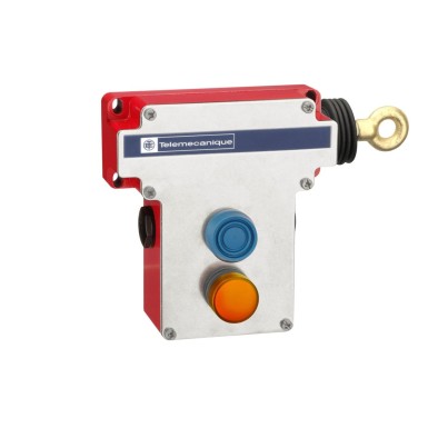 XY2CE1A296 - Latching emergency stop rope pull switch, Telemecanique rope pull switches XY2C, RH side, 2NC+2 NO, pilot light 130 V, boot - Schneider Electric - Latching emergency stop rope pull switch, Telemecanique rope pull switches XY2C, RH side, 2NC+2 NO, pilot light 130 V, boot - Schneider Electric - 0