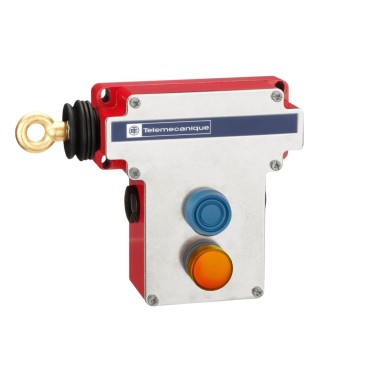 XY2CE2A296 - Latching emergency stop rope pull switch, Telemecanique rope pull switches XY2C, LH side, 2NC+2NO, pilot light 130 V - Schneider Electric - Latching emergency stop rope pull switch, Telemecanique rope pull switches XY2C, LH side, 2NC+2NO, pilot light 130 V - Schneider Electric - 0