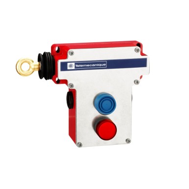 XY2CE2A296H7 - Latching emergency stop rope pull switch, Telemecanique rope pull switches XY2C, LH side, 2NC+2NO, pilot light 130 V - Schneider Electric - Latching emergency stop rope pull switch, Telemecanique rope pull switches XY2C, LH side, 2NC+2NO, pilot light 130 V - Schneider Electric - 0