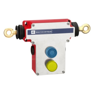 XY2CEDA296 - Dual emergency stop rope pull switch, Telemecanique rope pull switches XY2C, e 2x(1NC+1NO), Pg13.5, boot. pb, pilot light - Schneider Electric - Dual emergency stop rope pull switch, Telemecanique rope pull switches XY2C, e 2x(1NC+1NO), Pg13.5, boot. pb, pilot light - Schneider Electric - 0