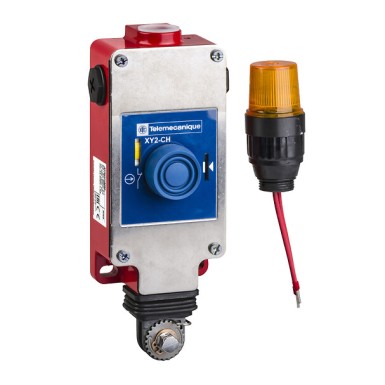 XY2CH14253 - Telemecanique - Latching emergency stop rope pull switch, Telemecanique Emergency stop rope pull switches XY2C, e XY2C, Flush pushbutton