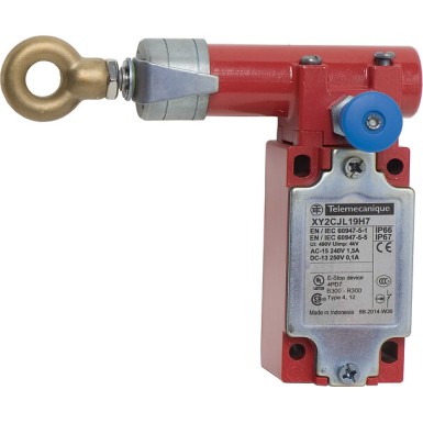 XY2CJL19H7 - Telemecanique - Latching emergency stop rope pull switch, Telemecanique rope pull switches XY2C, e XY2CJ, left side, 2NC+1 NO, 1/2