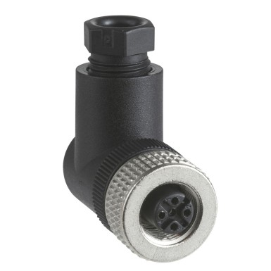 XZCC12FCM50B - Female, M12, 5 pin, elbowed connector, cable gland Pg 7 - Schneider Electric - Female, M12, 5 pin, elbowed connector, cable gland Pg 7 - Schneider Electric - 0