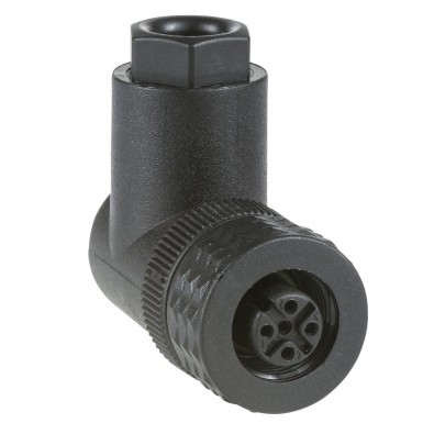 XZCC12FCP40B - Female, M12, 4 pin, elbowed connector, cable gland Pg 7 - Schneider Electric - Female, M12, 4 pin, elbowed connector, cable gland Pg 7 - Schneider Electric - 0