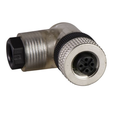 XZCC12FCP42B - Female, M12, 4 pin, elbowed connector, cable gland Pg 7 - Schneider Electric - Female, M12, 4 pin, elbowed connector, cable gland Pg 7 - Schneider Electric - 0