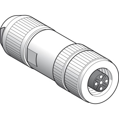 XZCC12FDB50R - Female, M12, 5 pin, shielded straight connector - Schneider Electric - Female, M12, 5 pin, shielded straight connector - Schneider Electric - 0