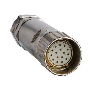 XZCC23FDM160S - Telemecanique - Female, M23, 16 pin, straight connector, cable gland Pg 13.5