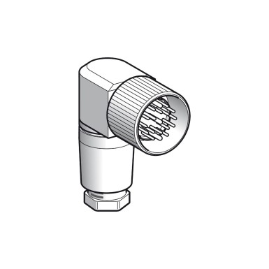 XZCC23MCM190S - Male, M23, 19 pin, elbowed connector, cable gland Pg 13.5 - Schneider Electric - Male, M23, 19 pin, elbowed connector, cable gland Pg 13.5 - Schneider Electric - 0