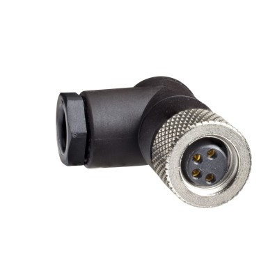 XZCC8FCM40S - Female, M8, 4 pin, elbowed connector, cable gland M9.5 x 1 - Schneider Electric - Female, M8, 4 pin, elbowed connector, cable gland M9.5 x 1 - Schneider Electric - 0