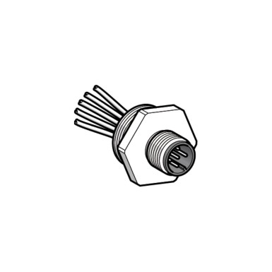 XZCE03P124M - Adaptor, plastic, tapped hole M20, for male connector, M12, 4 wire - Schneider Electric - Adaptor, plastic, tapped hole M20, for male connector, M12, 4 wire - Schneider Electric - 0