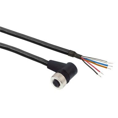 XZCP1241L1S14 - Pre wired connectors XZ, elbowed female - Telemecanique - Pre wired connectors XZ, elbowed female, M12, 4 pins, cable PUR 1 m - Telemecanique - 0