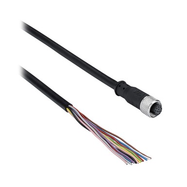 XZCP57V12L20 - Telemecanique - M12 12 pin straight female connector 20 m safety light curtain integrated muting