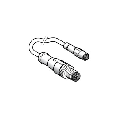 XZCR1501040G1 - Jumper cable XZ, male straight M12 3 pin, female straight ? 8 mm 3 pin, PUR 1 m - Schneider Electric - Jumper cable XZ, male straight M12 3 pin, female straight ? 8 mm 3 pin, PUR 1 m - Schneider Electric - 0