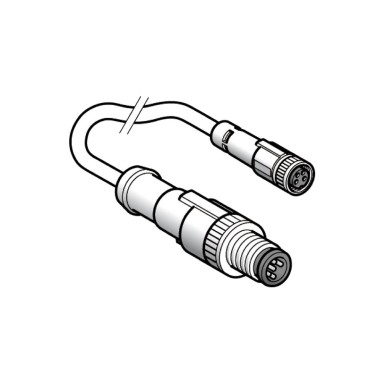 XZCR1509040H1 - Jumper cable XZ, male straight M12 3 pin, female straight M8 3 pin, PUR 1 m - Schneider Electric - Jumper cable XZ, male straight M12 3 pin, female straight M8 3 pin, PUR 1 m - Schneider Electric - 0