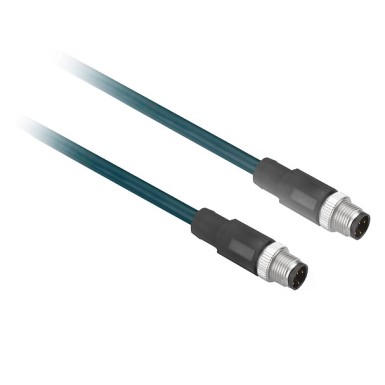 XZCR1511041C1 - Telemecanique - Jumper cable XZ, male straight M12 4 pin, female straight M12 4 pin, PUR 1 m