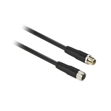 XZCR2609P2Y2 - Telemecanique - Jumper XZ, male straight M8 4 pin 3 W, female straight M8 4pin PUR 2 m