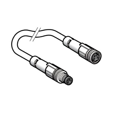 XZCR2709037S1 - Jumper cable XZ, male straight M8 3 pin, female straight M8 4 pin, PUR 1 m - Schneider Electric - Jumper cable XZ, male straight M8 3 pin, female straight M8 4 pin, PUR 1 m - Schneider Electric - 0