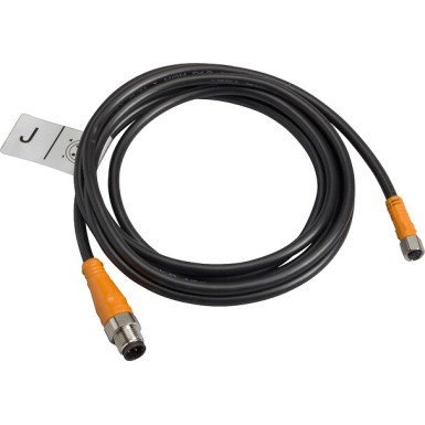 XZCRA150941J2 - Telemecanique - Jumper cable XZ, male straight M12 4 pin, female straight M8 4 pin, PVC 2 m