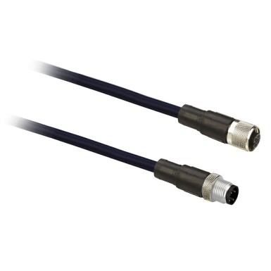 XZCRB151141C2 - Telemecanique - Jumper cable, male straight M12 4 pin female straight M12 4 pin PUR shielded 2 m