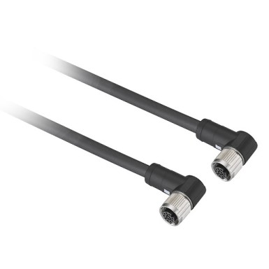 XZCRB4545P14L2 - Telemecanique - Jumper cable XZ, elbowed female M12 12 pin, elbowed female M12, 12 pin, 2 m