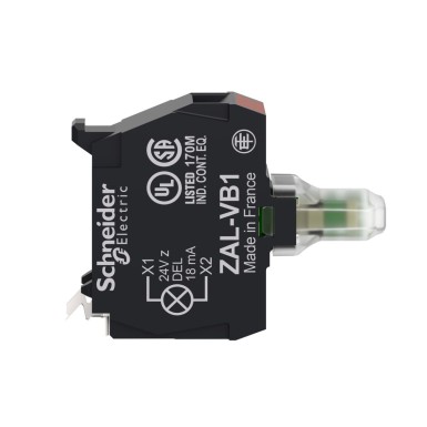 ZALVB3 - Harmony XALD, XALK, Light block for head ?22, green, integral LED, mounting in back of enclosure, sc - Schneider Electric - Harmony XALD, XALK, Light block for head ?22, green, integral LED, mounting in back of enclosure, sc - Schneider Electric - 5