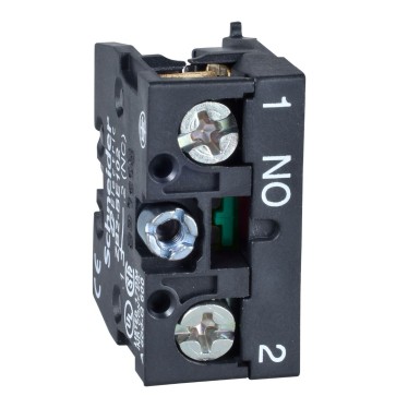 ZB2BE201 - Contact block, Harmony XAC, single contact, spring return, 2- speeds, front mounting, screw clamp terminal, 1NO - Schneider Electric - Contact block, Harmony XAC, single contact, spring return, 2- speeds, front mounting, screw clamp terminal, 1NO - Schneider Electric - 0