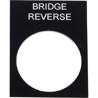 ZB2BY2344 - Marked legend, Harmony XAC, nameplate, 30 x 40mm, plastic, black, 22mm push button, white marked BRIDGE REVERSE - Schneider Electric - Marked legend, Harmony XAC, nameplate, 30 x 40mm, plastic, black, 22mm push button, white marked BRIDGE REVERSE - Schneider Electric - 0