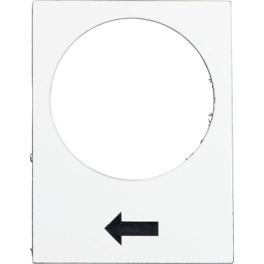 ZB2BY4901 - Marked legend, Harmony XAC, nameplate, 30 x 40mm, plastic, white, 22mm push button, black marked arrow - Schneider Electric - Marked legend, Harmony XAC, nameplate, 30 x 40mm, plastic, white, 22mm push button, black marked arrow - Schneider Electric - 0