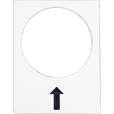 ZB2BY4907 - Marked legend, Harmony XAC, nameplate, 30 x 40mm, plastic, white, 22mm push button, black marked up arrow - Schneider Electric - Marked legend, Harmony XAC, nameplate, 30 x 40mm, plastic, white, 22mm push button, black marked up arrow - Schneider Electric - 0