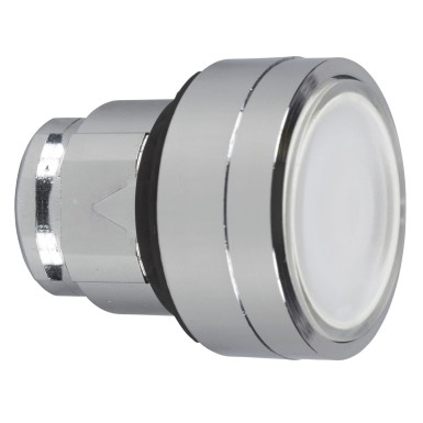 ZB4BA18 - Head for illuminated push button, Harmony XB4, metal, white flush, 22mm, universal LED, for insertion legend - Schneider Electric - Head for illuminated push button, Harmony XB4, metal, white flush, 22mm, universal LED, for insertion legend - Schneider Electric - 0