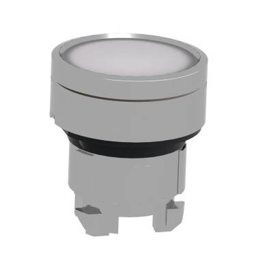 ZB4BA18 - Head for illuminated push button, Harmony XB4, metal, white flush, 22mm, universal LED, for insertion legend - Schneider Electric - Head for illuminated push button, Harmony XB4, metal, white flush, 22mm, universal LED, for insertion legend - Schneider Electric - 6