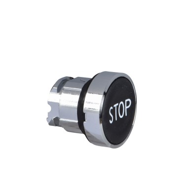 ZB4BA234 - Head for non illuminated push button, Harmony XB4, black flush pushbutton ?22 mm spring return "STOP - Schneider Electric - Head for non illuminated push button, Harmony XB4, black flush pushbutton ?22 mm spring return "STOP - Schneider Electric - 0