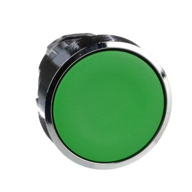 ZB4BA3 - Push button head, Harmony XB4, metal, flush, green, 22mm, spring return, unmarked - Schneider Electric - Push button head, Harmony XB4, metal, flush, green, 22mm, spring return, unmarked - Schneider Electric - 0