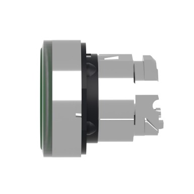 ZB4BA38 - Head for illuminated push button, Harmony XB4, metal, green flush, 22mm, universal LED, for insertion legend - Schneider Electric - Head for illuminated push button, Harmony XB4, metal, green flush, 22mm, universal LED, for insertion legend - Schneider Electric - 5