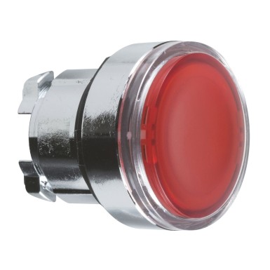 ZB4BA48 - Head for illuminated push button, Harmony XB4, metal, red flush, 22mm, universal LED, spring return, for insertion legend - Schneider Electric - Head for illuminated push button, Harmony XB4, metal, red flush, 22mm, universal LED, spring return, for insertion legend - Schneider Electric - 0