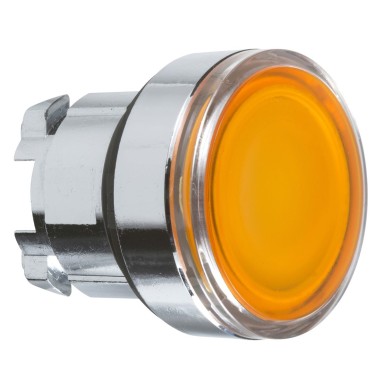 ZB4BA58 - Harmony XB4, Illuminated push button head, metal, flush, orange, ?22, spring return, integral LED, f - Schneider Electric - Harmony XB4, Illuminated push button head, metal, flush, orange, ?22, spring return, integral LED, f - Schneider Electric - 0