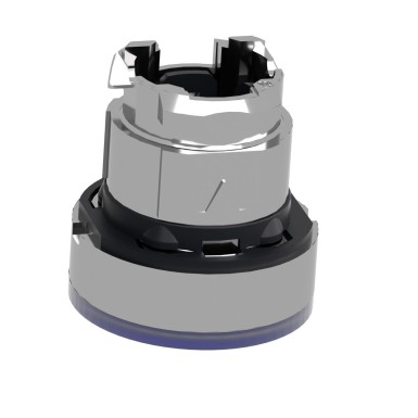 ZB4BA68 - Head for illuminated push button, Harmony XB4, metal, blue flush, 22mm, universal LED, for insertion legend - Schneider Electric - Head for illuminated push button, Harmony XB4, metal, blue flush, 22mm, universal LED, for insertion legend - Schneider Electric - 4